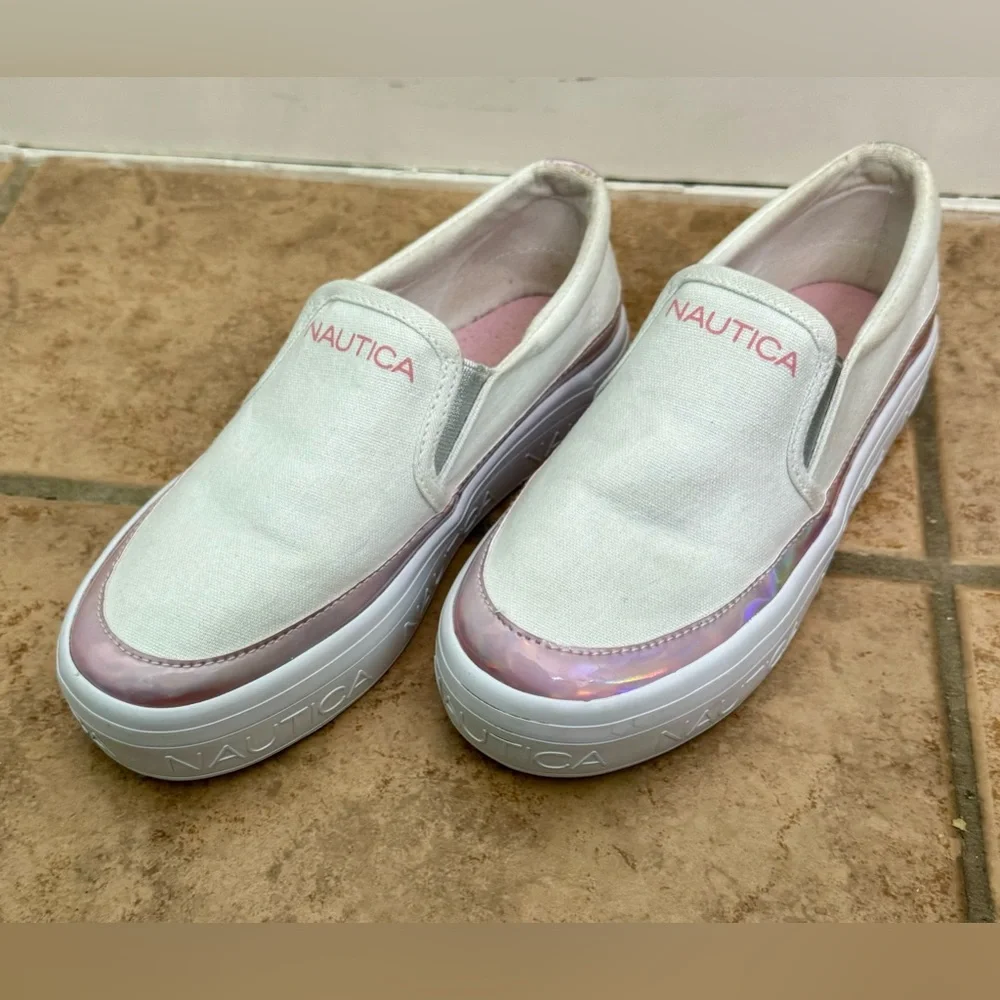 Girls Nautica white and Pink Shoes